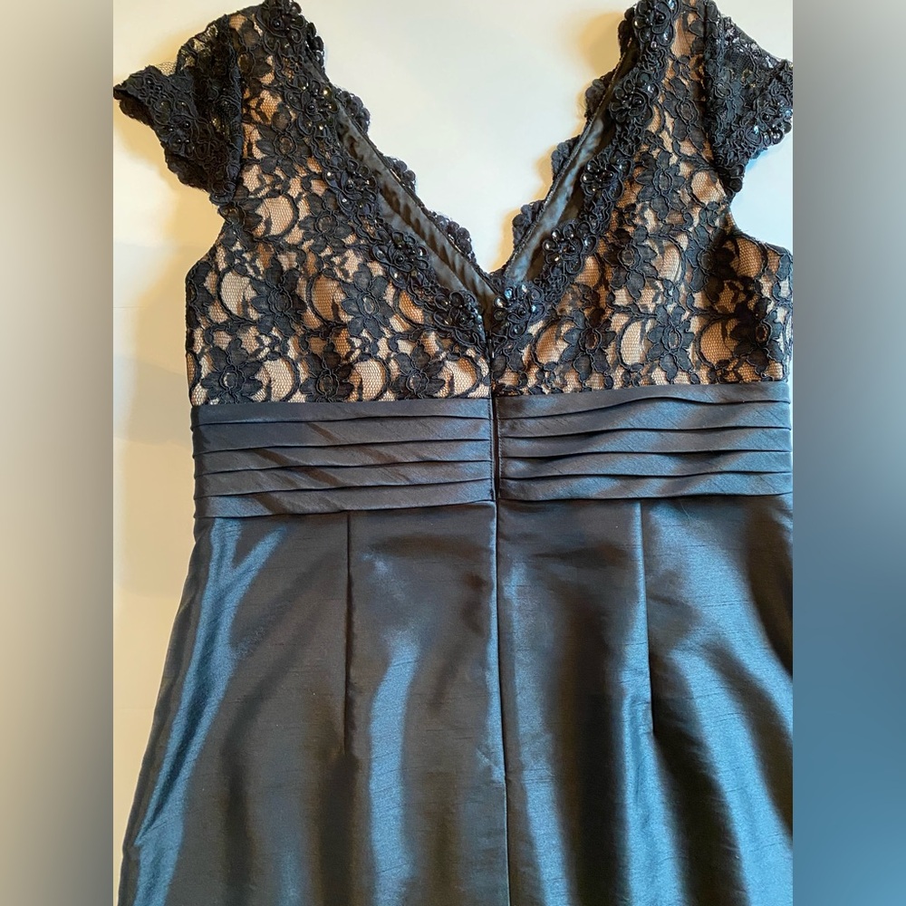 SL Fashions Black Beaded and Sequins Detail Midi Cocktail Dress, size 14 - Picture 11 of 13